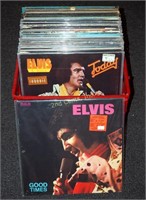 Approx 36 Vintage Elvis Presley L P Records Box