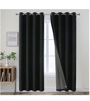 Joydeco Blackout Curtains 96 Inch Long, Black