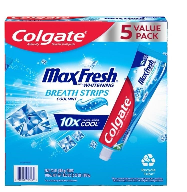 8pack new Colgate MaxFresh Toothpaste with Mini
