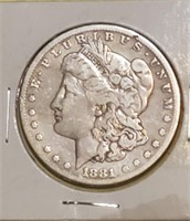 1881S Morgan silver dollar San Francisco mint