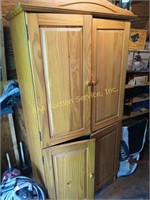 Armoire Wooden Cabinet no back, bottle jacks and