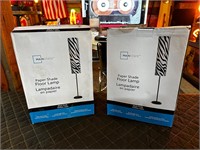 Pair of Paper Shade Zebra Lamps