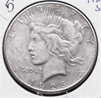 1926 S PEACE DOLLAR VF