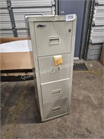 metal 4-drawer file cabinet (with keys) damaged