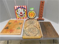 Assorted antique games and game boards