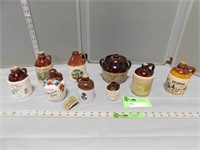 Collector miniature jugs, some have advertising on