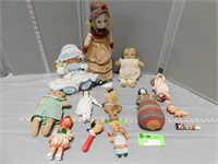Porcelain dolls, other assorted dolls, antique noi