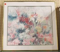 Framed Floral Abstract Signed H. Milan