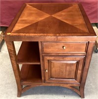 Nice Inlaid Wood Library Table By American