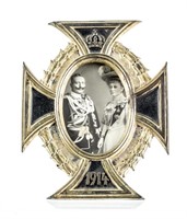 Vintage German Iron Cross Photo Frame