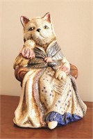 10" Ceramic Antique Look Grandma Cat Dress