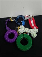 New durable pet toys and reflective over collar