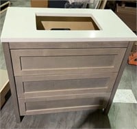 New  grey 3 drawer quartz top vanity