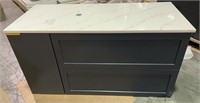 New 2pc floating vanity with quartz top drilled