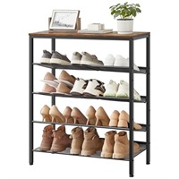 WFF8024  VASAGLE 5 Tier Shoe Rack Organizer, Rusti