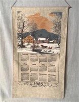 Vintage 1985 Tea Towel Cloth Calendar