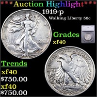 ***Auction Highlight*** 1919-p Walking Liberty Hal