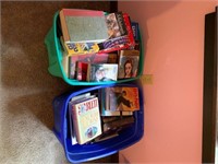 Lot: Two totes of books