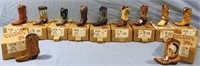 11 PC JUST PLAIN COUNTRY CEREMIC BOOTS