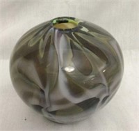 Art glass Handblown Iridescent Vase -Signed
