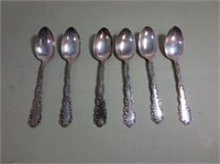 6 Sterling Silver Spoons 95g