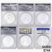 1986-2021 [6] Silver Eagle PCGS/ANACS PR/MS69/70