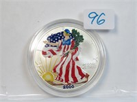 2000 Silver Eagle 1 oz Pure Silver Colorized