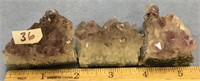3 Amethyst crystal specimens              (2)