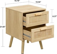 Finnhomy Nightstand, End Table, Side Table With 2
