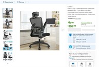 E5184  CoolHut Ergonomic Desk Chair 300lbs (Black)