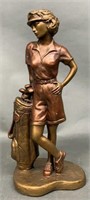 1993 16" Pottery Lady Golfer Statue