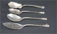 4 Pcs Silver Plated Serving Spoons