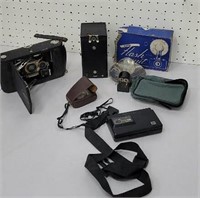 Group of cameras and accessories