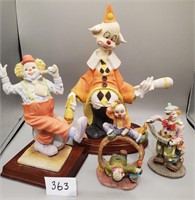 Ceramic Clown Collection / Lot Of 4
