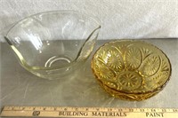 Glassware, bowls/tan and tan accented