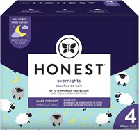 Honest Co. Overnight Diapers  Size 4  54 Count