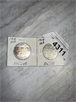 Half Dollars - 1918 & 1919 - Both Silver