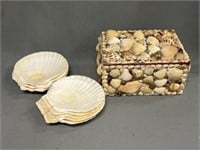 Shell Decorated Storage Box with Shell Servers