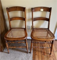 3 Vintage Wicker Seat Chairs