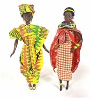 (2) VTG Dolls of the World Ghanian & Kenyan Barbie