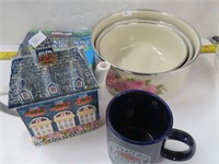 Metal Bowls, Mug, Teapot
