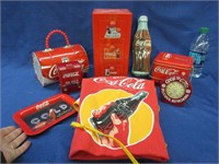 coca-cola apron -timer -tooth pick holder -tins