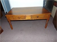 Antique Pine Farm Coffee table with 2 drawers