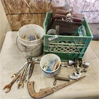 Crate of various tools