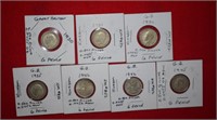 (7) Great Britain Silver 6 Pences 1930 - 1945 Mix