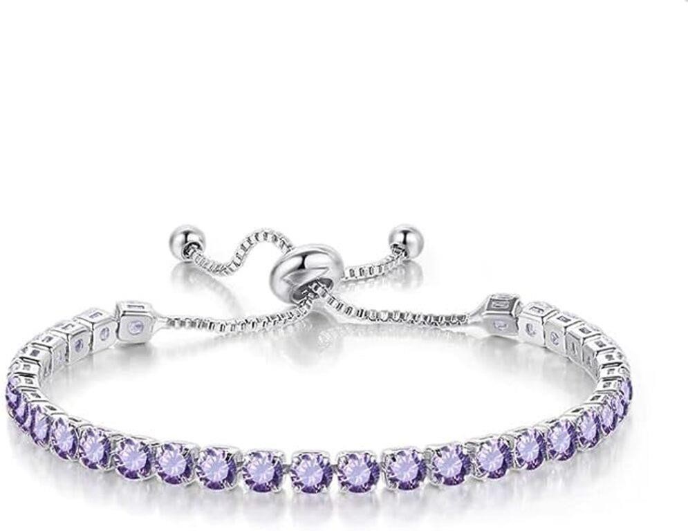 10k Gold-pl Round 7.00ct Tanzanite Tennis Bracelet