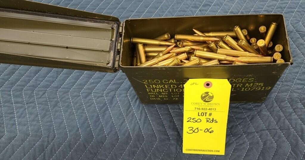 (250 ROUNDS) 30-06 AND AMMO BOX