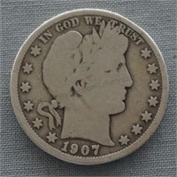 1907-O Barber Silver Half Dollar
