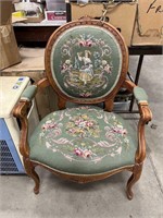 Beautiful antique chair with extensive needle