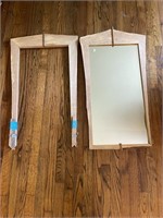 RAW WOOD FRAMED MIRROR (2 BUT ONE LACKS MIRROR)